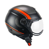 CGM 167M FLO DOT Jet Casco Negro Naranja Fluo Mate conformado