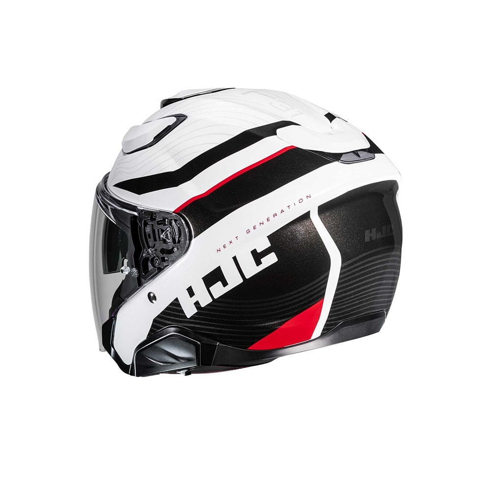 HJC F31 NABY MC1 Casco Jet Negro Blanco Rojo