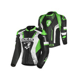 BELA X RACE CHAQUETA DE MOTO HOMBRE PIEL NEGRO BLANCO VERDE