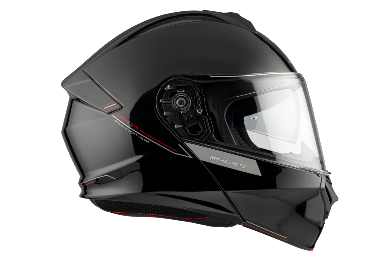 MT Genesis SV Solid A1 abatible, negro brillante Casco de motocicleta