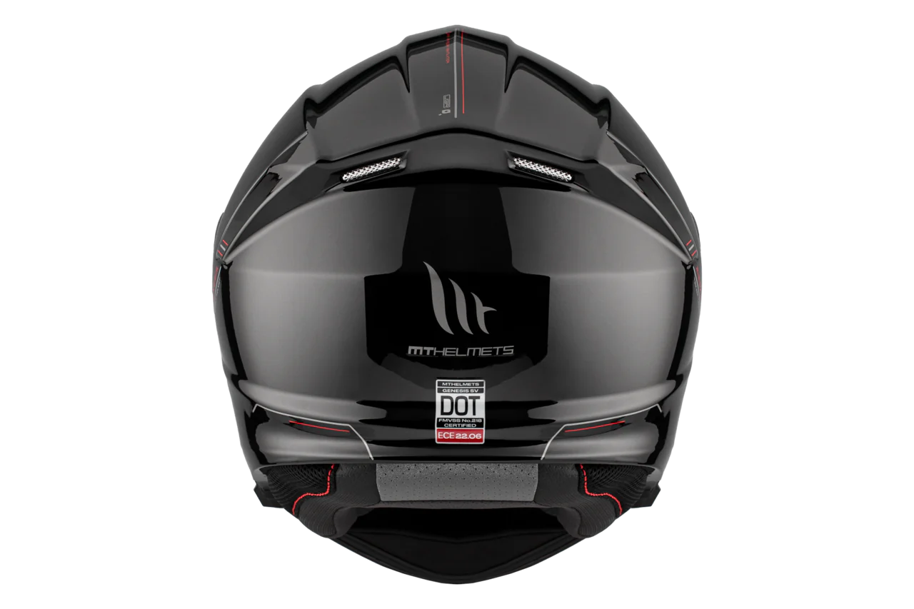 MT Genesis SV Solid A1 abatible, negro brillante Casco de motocicleta