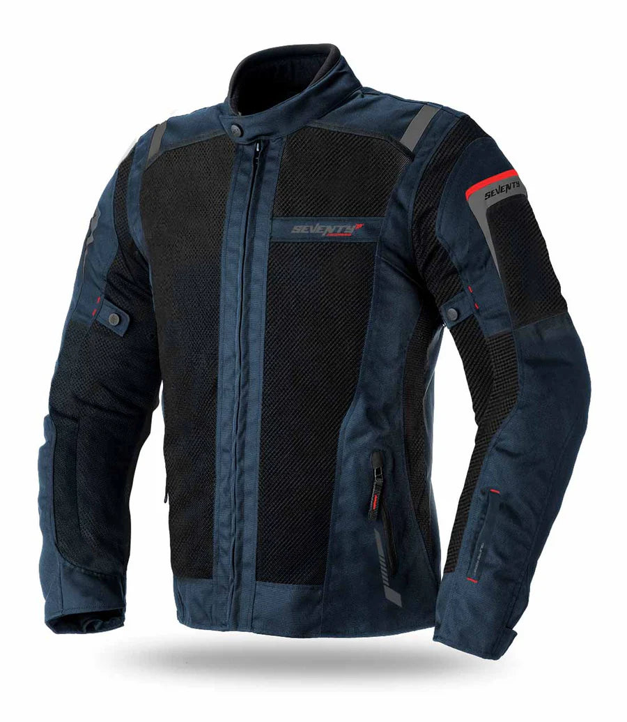 Chaqueta de turismo de verano Seventy SD-Jt56 para hombre, azul marino y negro