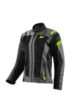 Chaqueta de moto Seventy SD-JT68 Sahara Summer para mujer gris/amarillo fluorescente