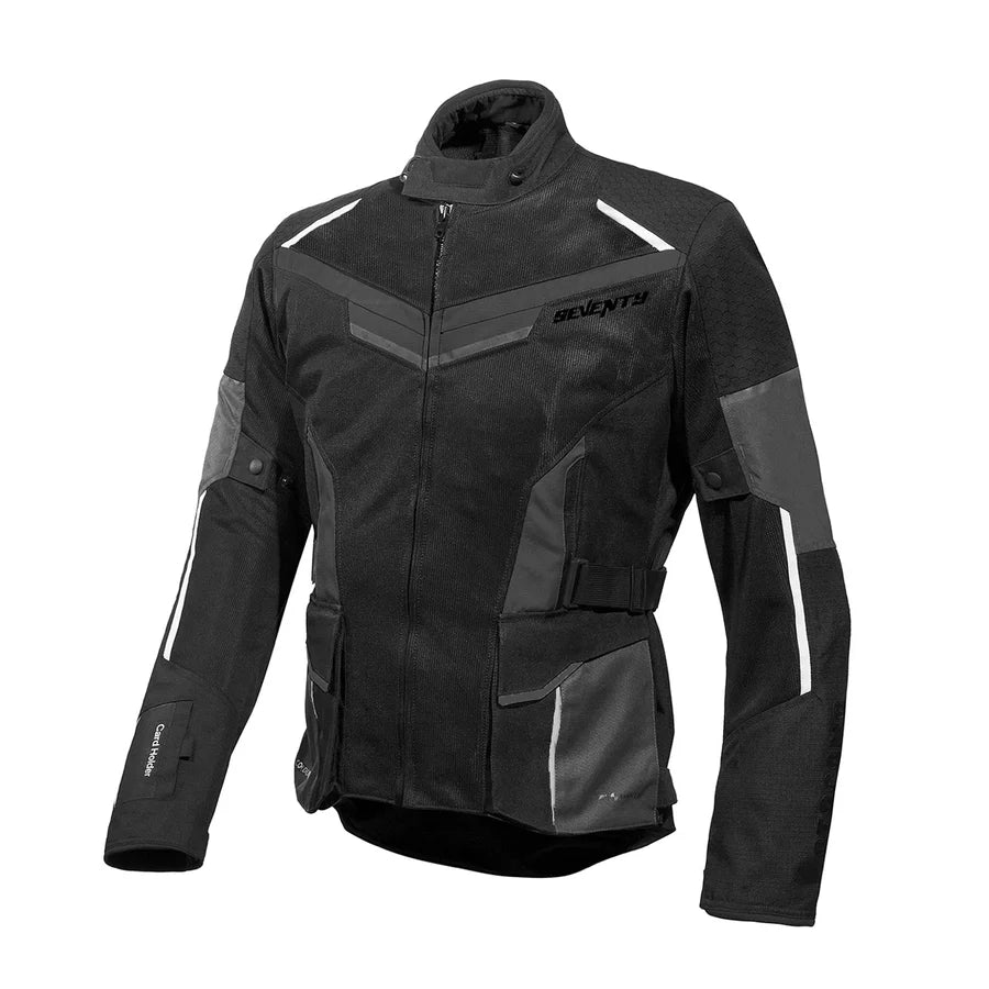Chaqueta De Motocicleta Atacama Para Hombre Seventy Sd-Jt70 Negra/Gris/Blanca front
