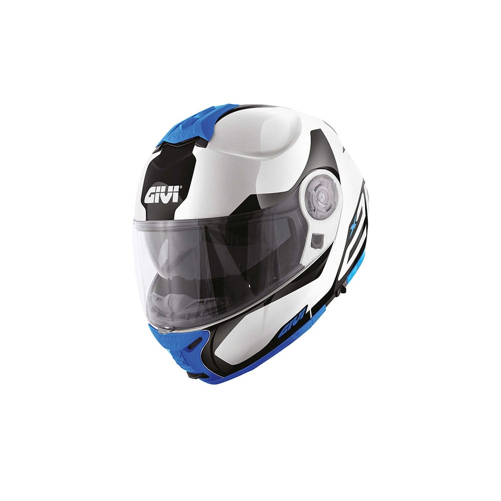 CASCO GIVI X.21 DESAFIADORA CON PLD TEMBLAR BLANCO AZUL ROJO