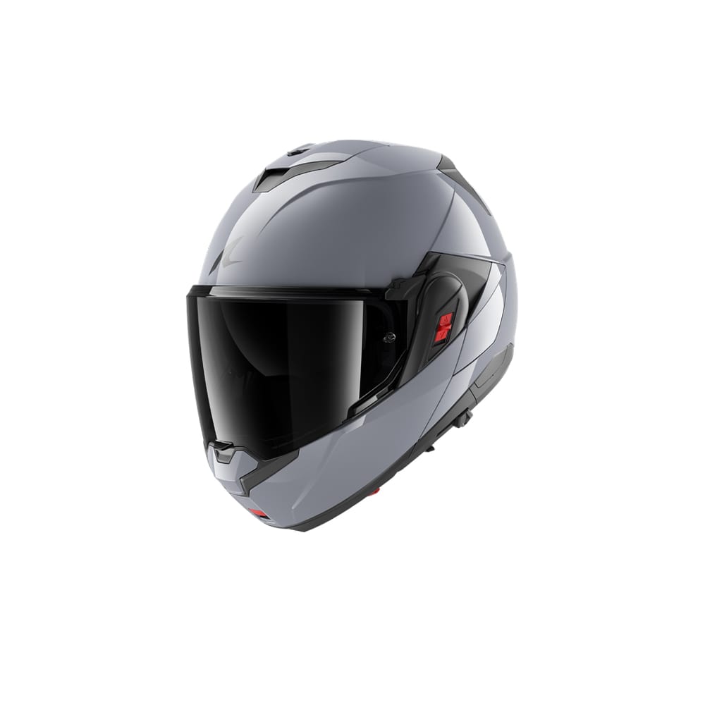 SHARK OXO DARK SHADOW FLIP DELANTERO CASCO PISTOLA PLATA