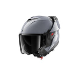SHARK OXO DARK SHADOW FLIP DELANTERO CASCO PISTOLA PLATA