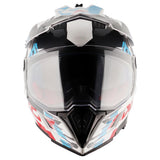 Capacete AXOR X-CROSS D/V X1 Branco Vermelho Azul