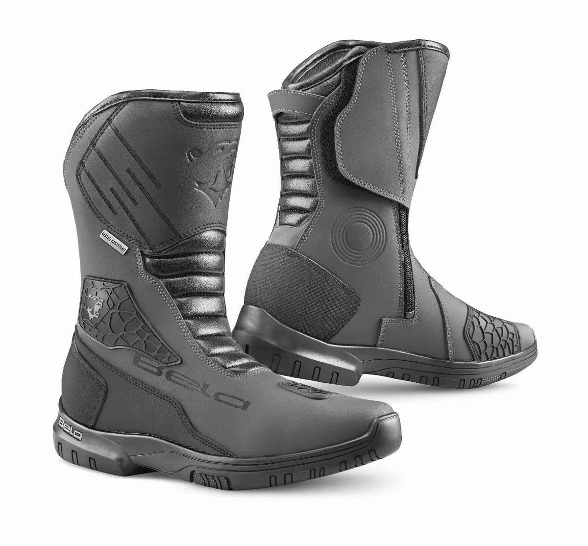 BELA GLADIATOR BOTAS DE MOTO DE TOURING PIEL NEGRO GRIS