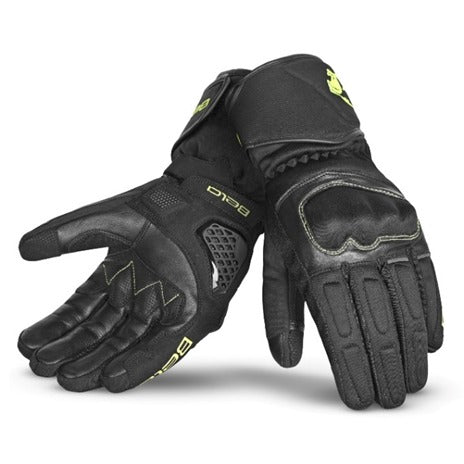 BELA Frost Shield Guantes De Moto Negro Amarillo Flour