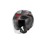GIVI X.25 TRACE CASCO JET TITANIO NEGRO ROJO