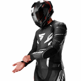 SHIMA MISSION ST Herren-Motorradjacke Schwarz Weiß