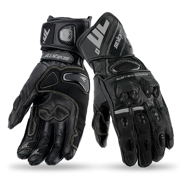 SEVENTY DEGREES SD-R12 VERANO GUANTE DE MOTO RACING HOMBRE NEGRO