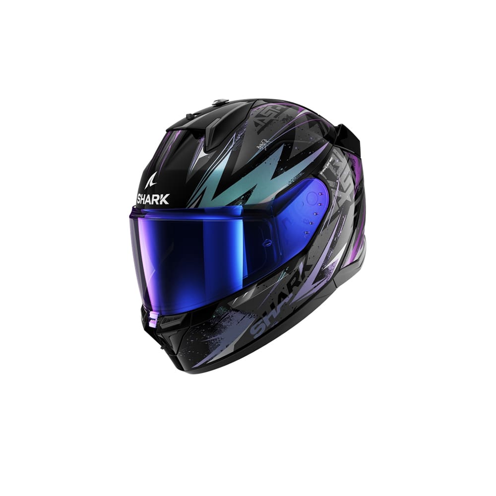 SHARK D SKWAL 3 purpurina verde negra integral Casco