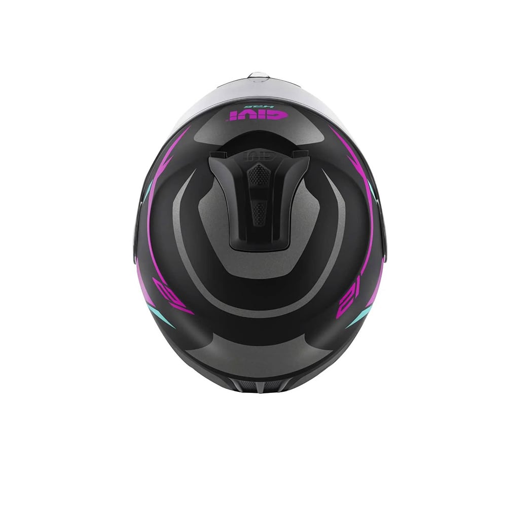 GIVI X.21 Mod modular para motocicleta Casco integral negro morado plateado