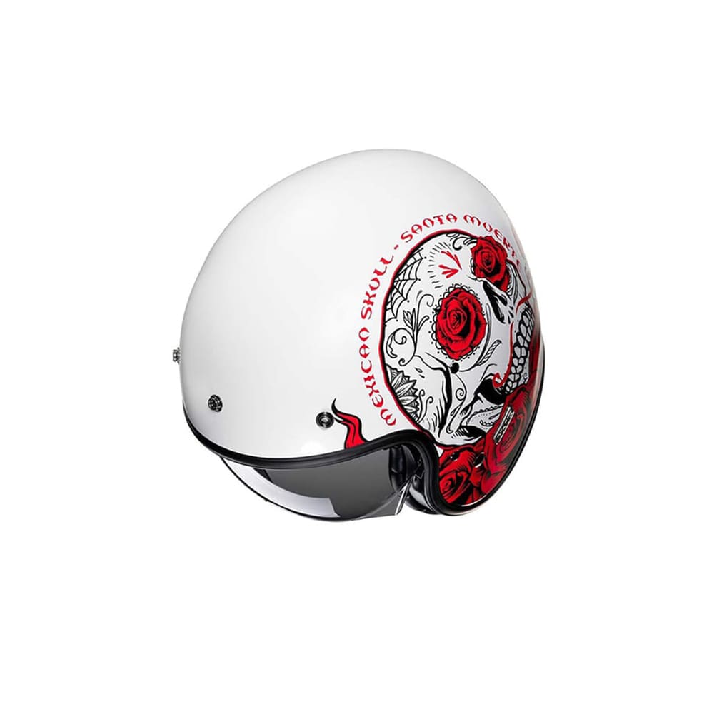 HJC V31 DESTO MC1 Casco Jet Moto Urbano Blanco Rojo