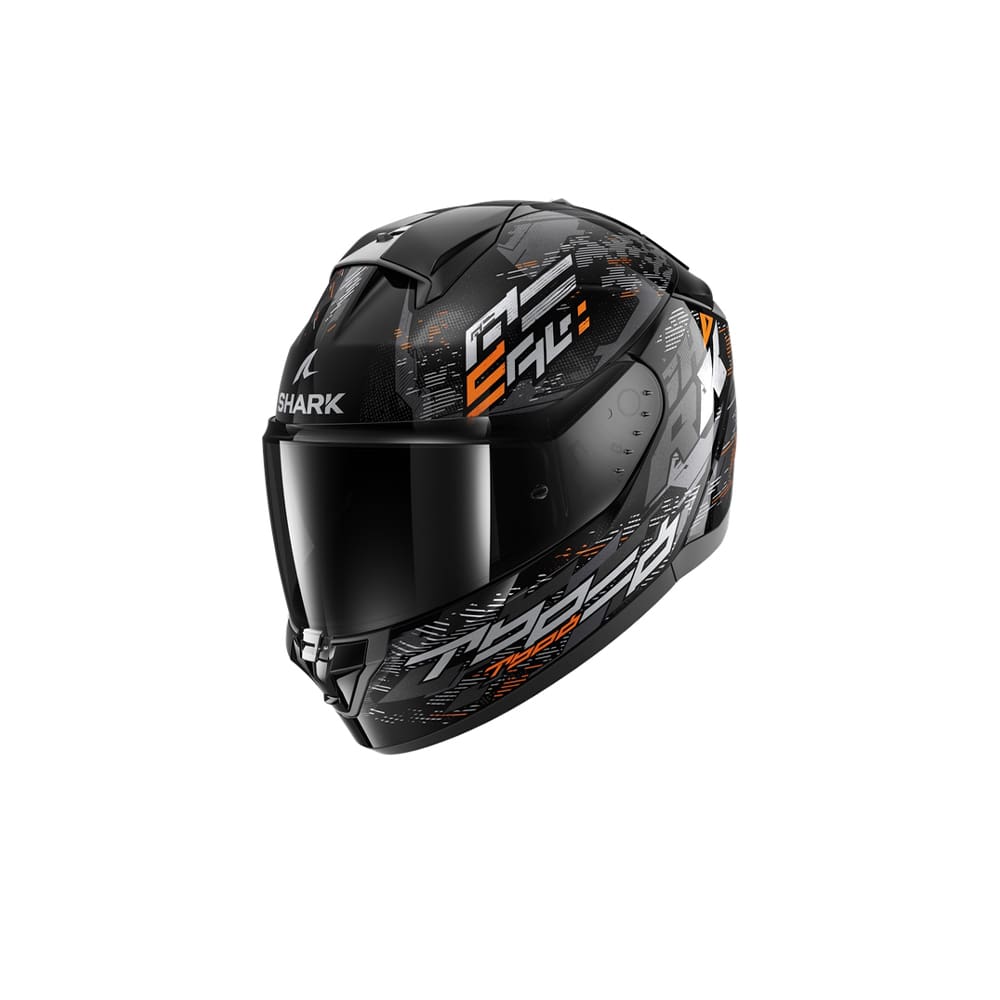 SHARK CASCOS RIDILL 2 MOLOKAI Negro Plata Naranja