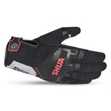 SHUA SEA BREEZE GUANTES DE MOTO DE VERANO HOMBRE NEGRO GRIS ROJO