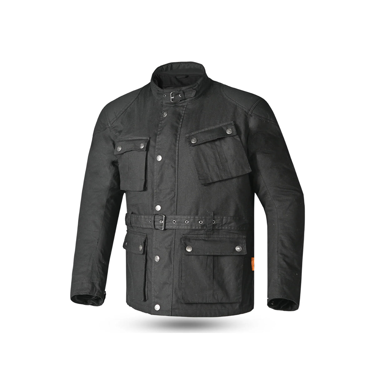 VESTE EN COTON CIRÉ TACTIQUE BELA POUR HOMME, NOIRE