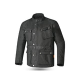 VESTE EN COTON CIRÉ TACTIQUE BELA POUR HOMME, NOIRE