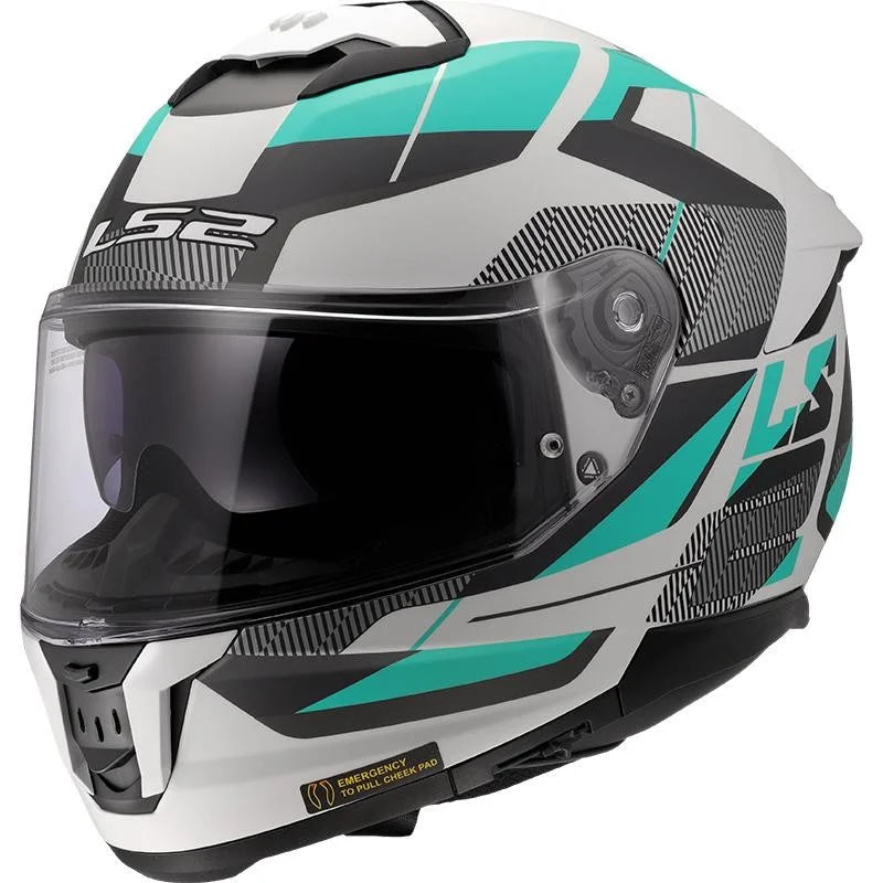 LS2 FF808 CASCO STREAM II ROAD CYAN LIGHT GREY