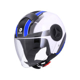 CASQUE DE MOTO JET SHIRO ATHENS DELPHI BLEU