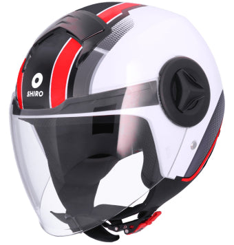 CASQUE DE MOTO JET SHIRO ATHENS DELPHI ROUGE