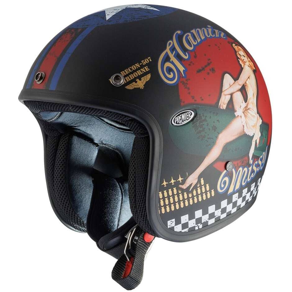 PREMIER CLASSIC PIN UP 9 BM Motocicleta Abierto Jet Casco
