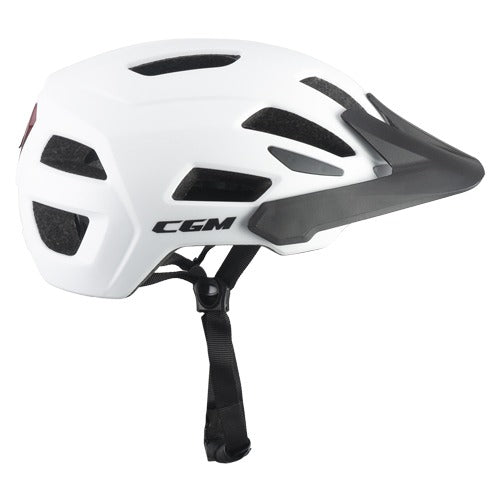 CGM 890A Sentiero Mono Urbano Ciclista Casco Bianco opaco