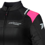 SEVENTY DEGREES SD-JR54 CHAQUETA DE MOTO VERANO MUJER NEGRO ROSA