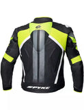 SPYKE - GIACCA IN PELLE ARAGON EVO NERO/GIALLO FLUO