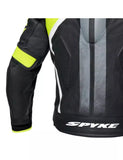 SPYKE - GIACCA IN PELLE ARAGON EVO NERO/GIALLO FLUO