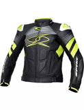 SPYKE - GIACCA IN PELLE ARAGON EVO NERO/GIALLO FLUO