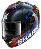 SHARK SPARTAN GT PRO CARBON SPEED-VIB Carbon Blau Rot Motorradhelm