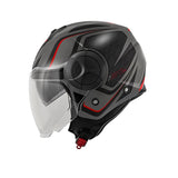 Kappa KV37R EVO Gráfica TITANIO AFILADO OP Moto Casco Jet ROJO