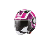 CASCO DEPORTIVO DE MOTO JET MUJER GIVI 11.1 AIR JET-R BLANCO ROSA