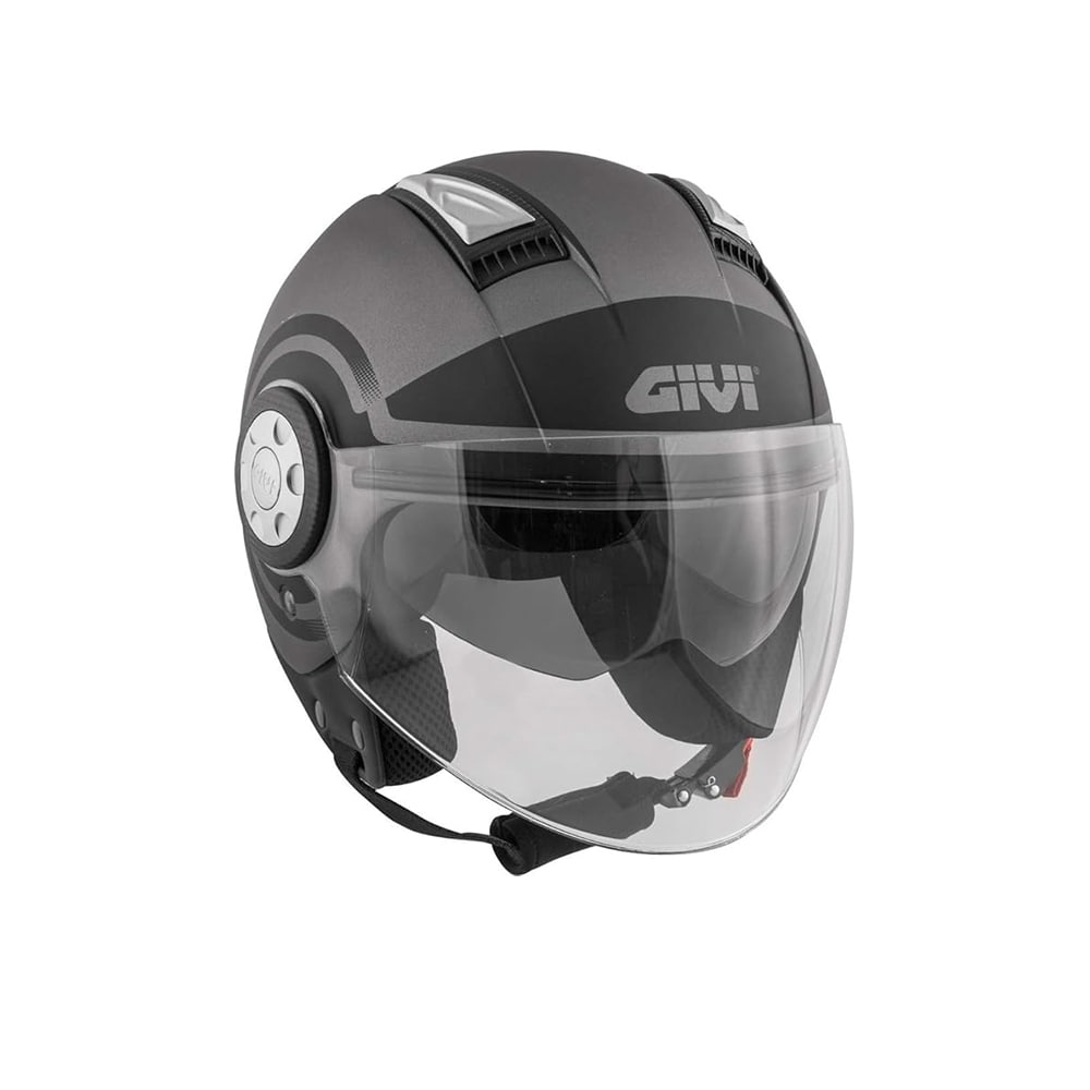 CASCO GIVI CHORRO R 11.1 CHORRO DE AIRE REDONDO TITANIO NEGRO
