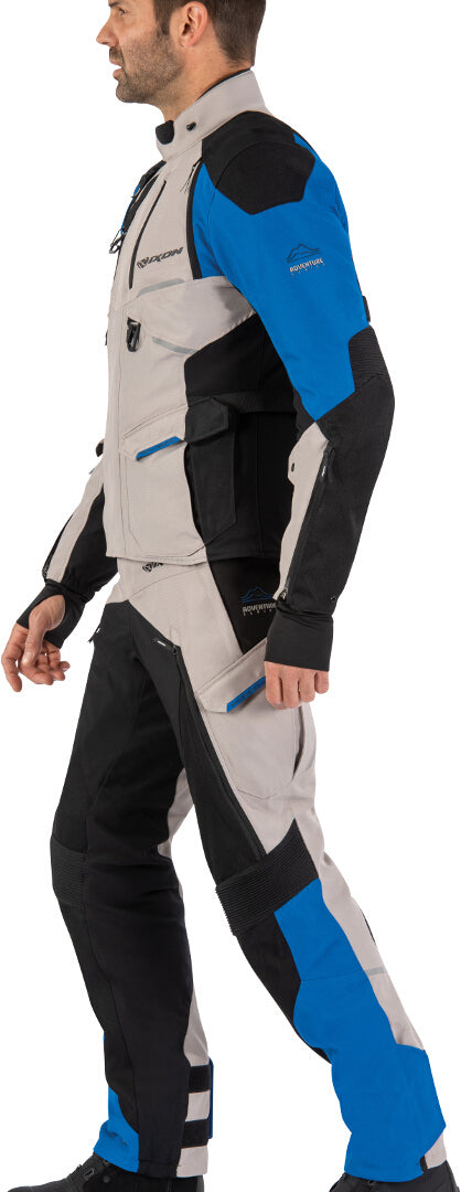 IXON EDDAS PT HOMBRE MOTO PANTALONES TEXTIL GRIS NEGRO AZUL - PANTALON