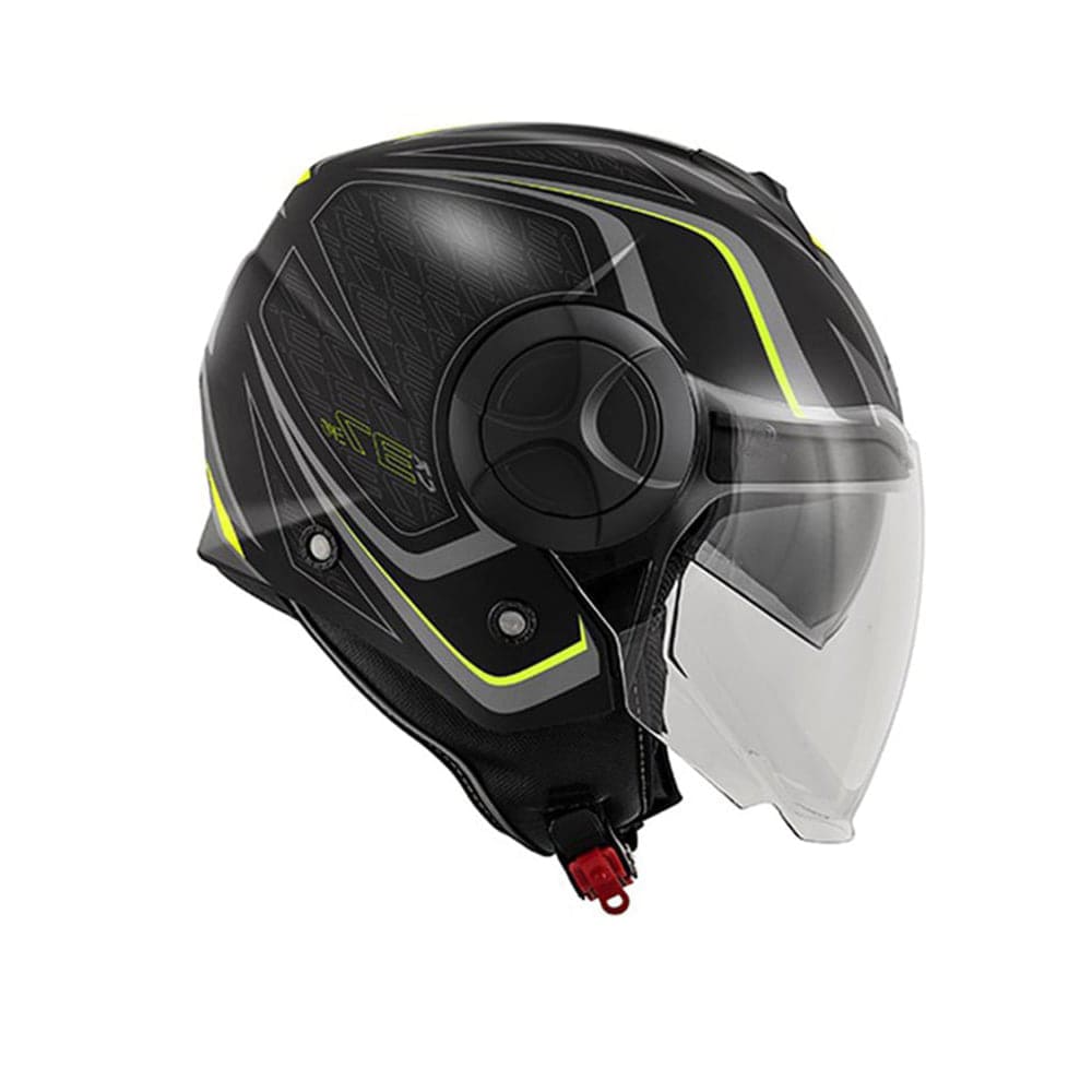Kappa KV37R EVO Gráfica SHARP Moto Casco Jet NERO AMARILLO MATE