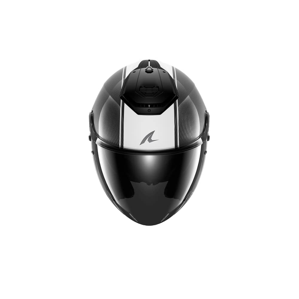 SHARK RS Jet Piel Carbono Blanco Negro Casco