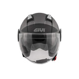 CASCO GIVI CHORRO R 11.1 CHORRO DE AIRE REDONDO TITANIO NEGRO