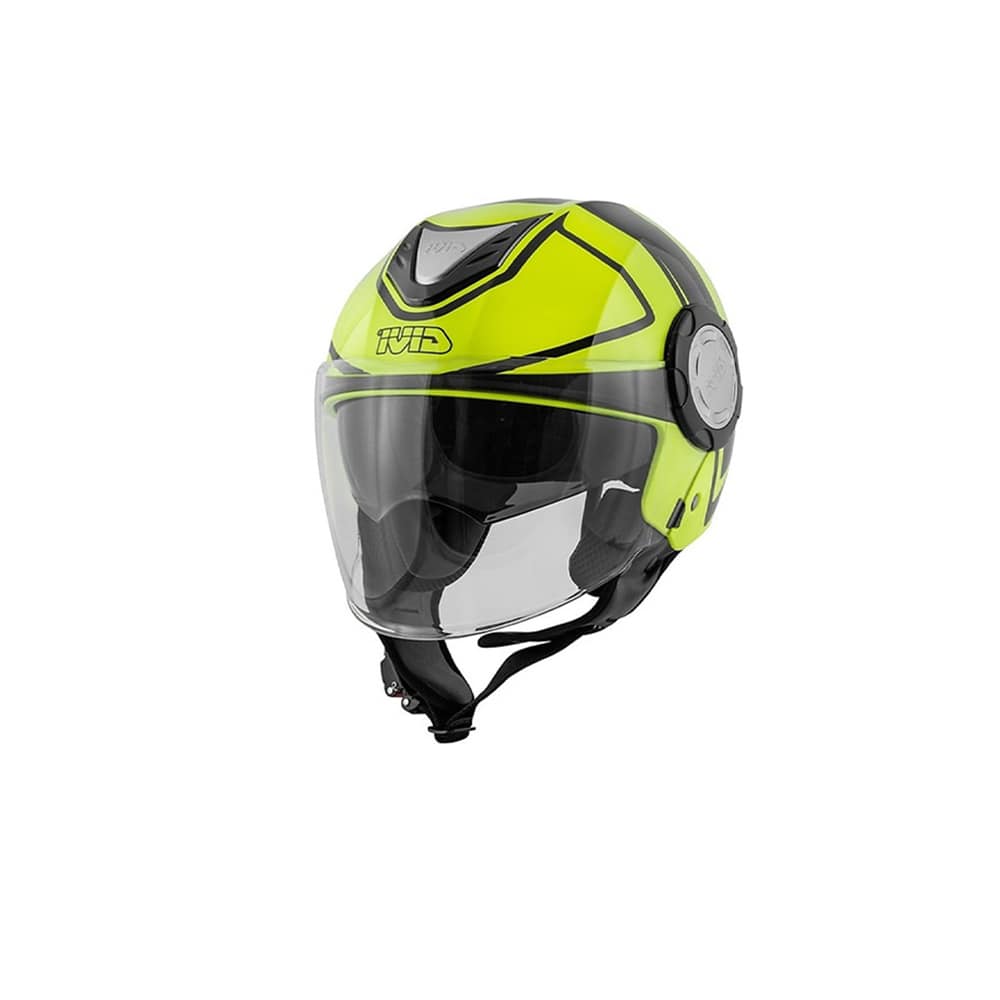 GIVI 12.4 FUTURE D RAYAS CASCO JET AMARILLO NN NEGRO