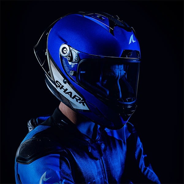 SHARK AERON GP BLANK DE CARBONO CASCO DE CARRERAS DE MOTO AZUL ANTRACITA(Maximo Moto S.L)