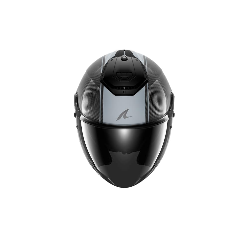 SHARK RS Jet Piel Carbono Plata Casco