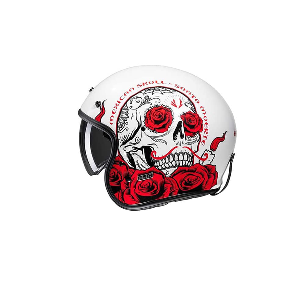 HJC V31 DESTO MC1 Casco Jet Moto Urbano Blanco Rojo