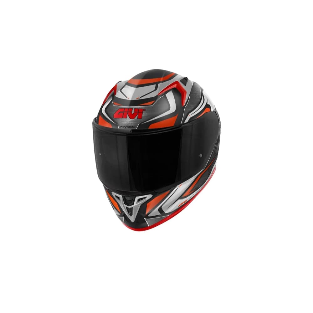 GIVI 50.9 ATOMIC MOTO DEPORTIVO INTEGRAL CASCO NEGRO PLATA ROJO