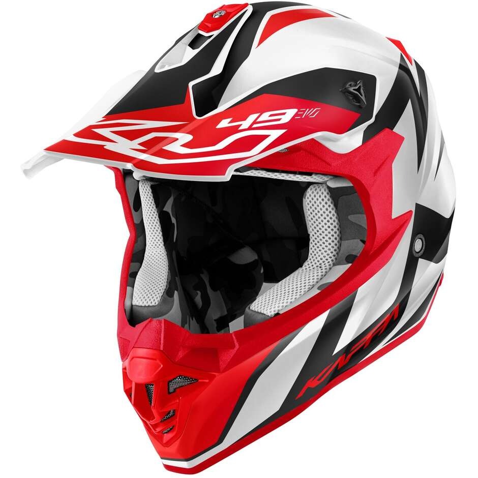 Kappa KV 49 Great motocross de Casco blanco rojo negro - CASCO