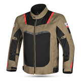 R-TECH SPIRAL MESH CHAQUETA DE MOTO DE HOMBRE TEXTIL  BEIGE NEGRO ROJO
