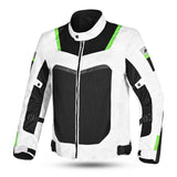 R-TECH SPIRAL MESH CHAQUETA DE MOTO DE HOMBRE TEXTIL  NEGRO BLANCO VERDE