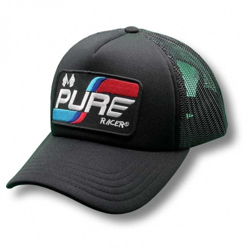 PURERACER FLAG LOGO BLACK CAP 